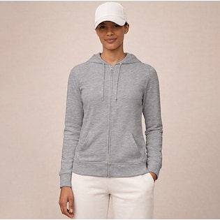 B&C Organic Zipped Hood Women - heather grey