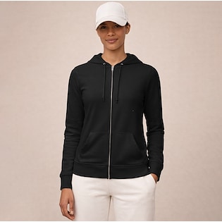 B&C Organic Zipped Hood Women - pure black