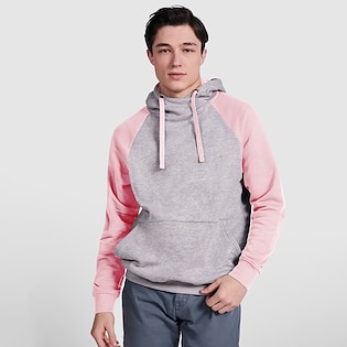 Roly Badet Unisex Hoodie - heather grey/ light pink